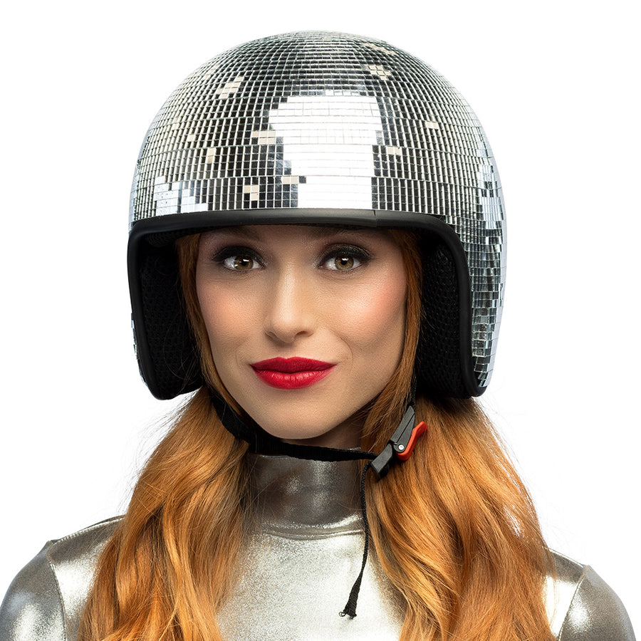 Disco bal helm - zilver