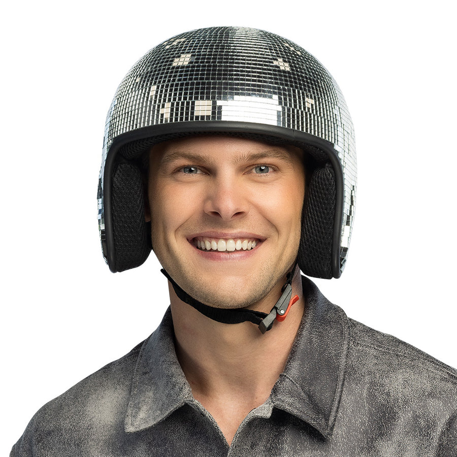 Disco bal helm - zilver