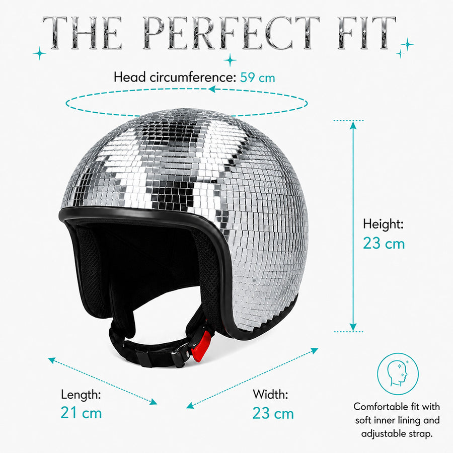 Disco bal helm - zilver