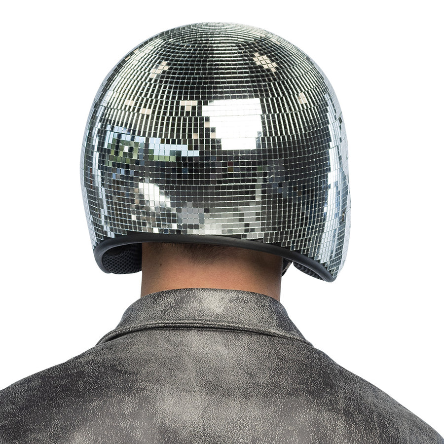 Disco bal helm - zilver