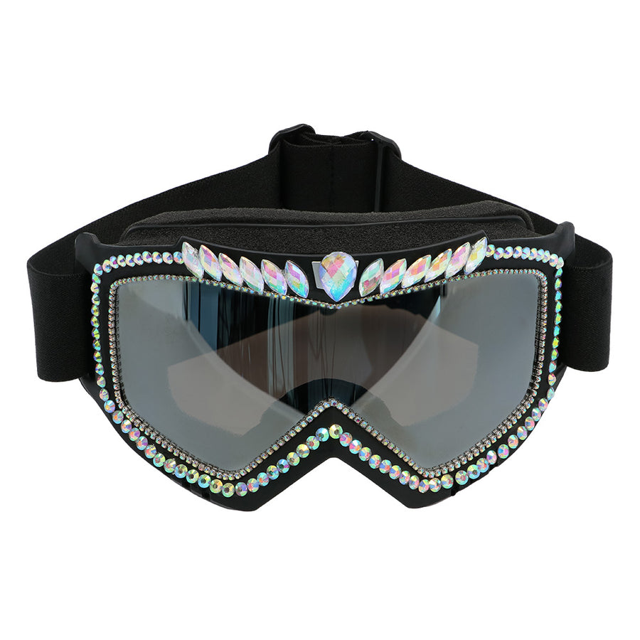 Skibril Party Bling Bling - zwart