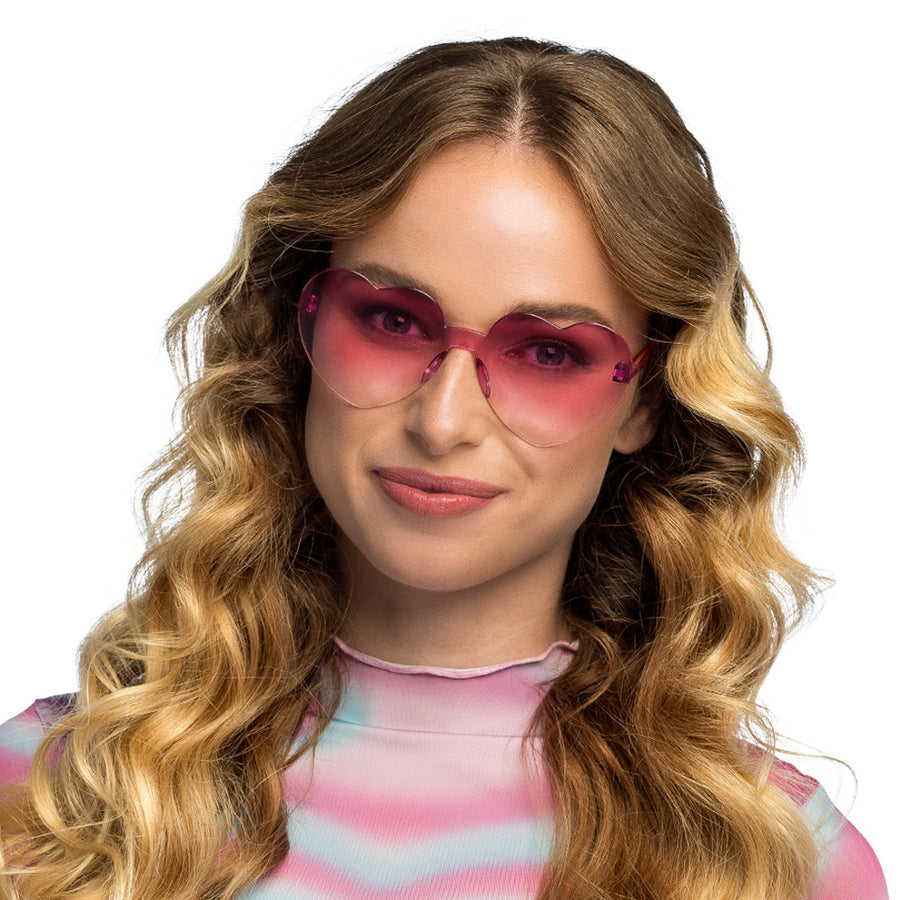 Partybril hartjes roze