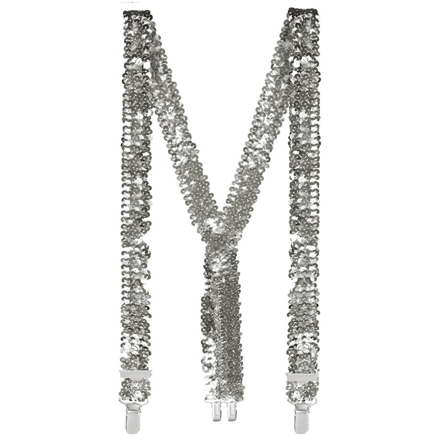 Accessoireset zilver - partybril + vlinderstrik & bretels