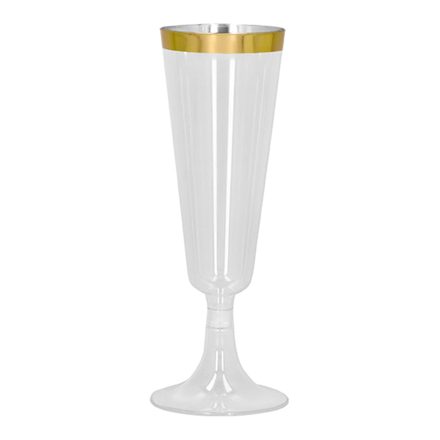 Plastic Champagneglazen goud - 4 stuks - 14 cl