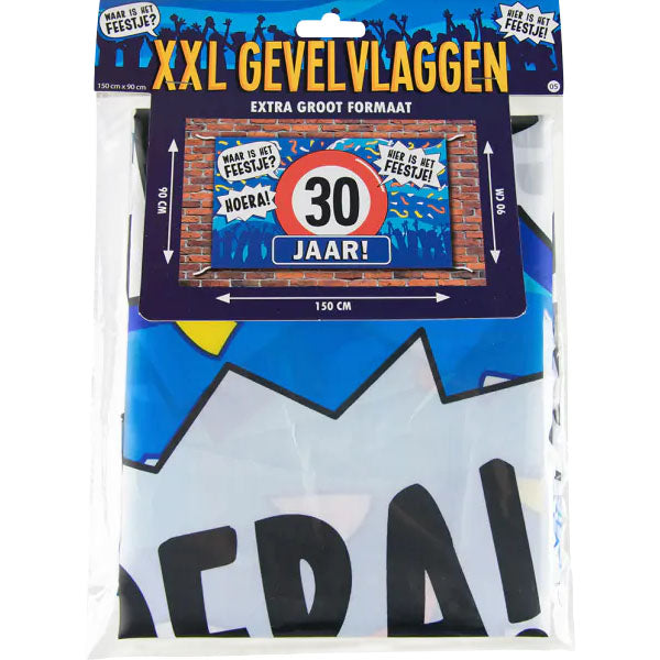 30 jaar Gevelvlag XXL - 90 x 150 cm