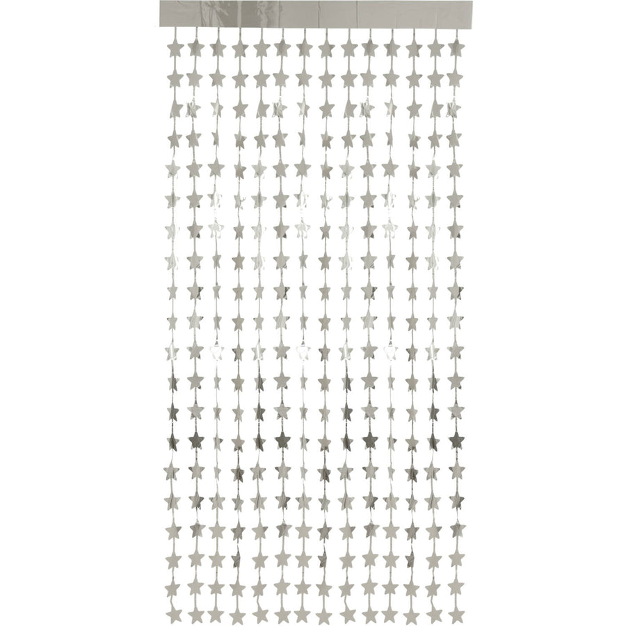 Sterren foliegordijn - 200 x 100 cm - zilver