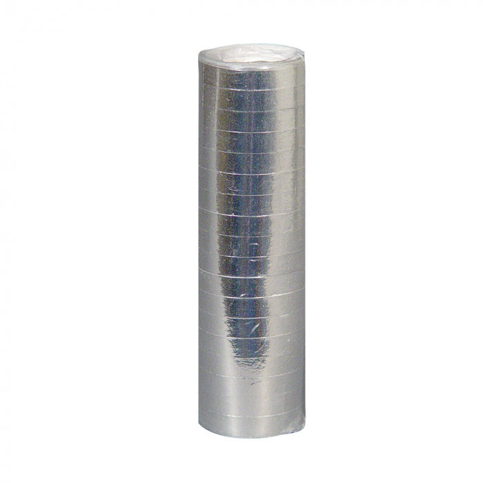 Rol papieren serpentines - 4 meter - zilver metallic
