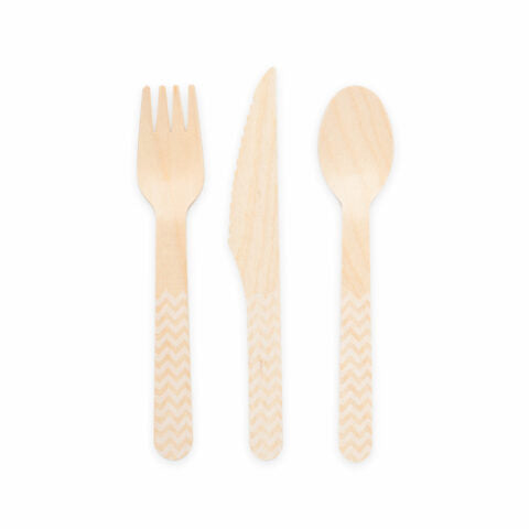 Houten bestek FSC - 18 stuks - wit