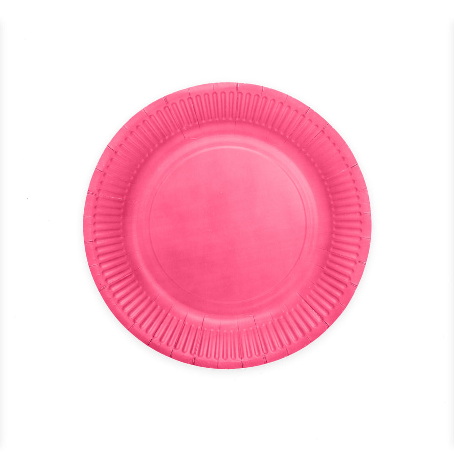 Papieren bordjes FSC - 8 stuks - 23 cm - roze