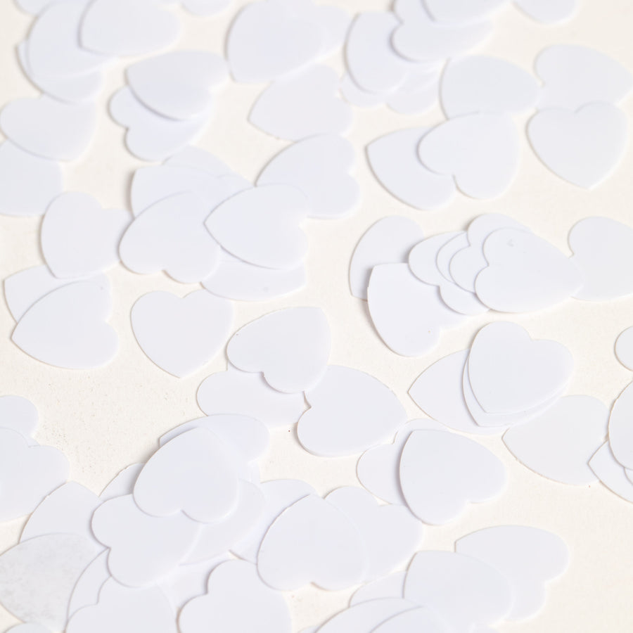 Tafelconfetti - 14 gram - witte hartjes