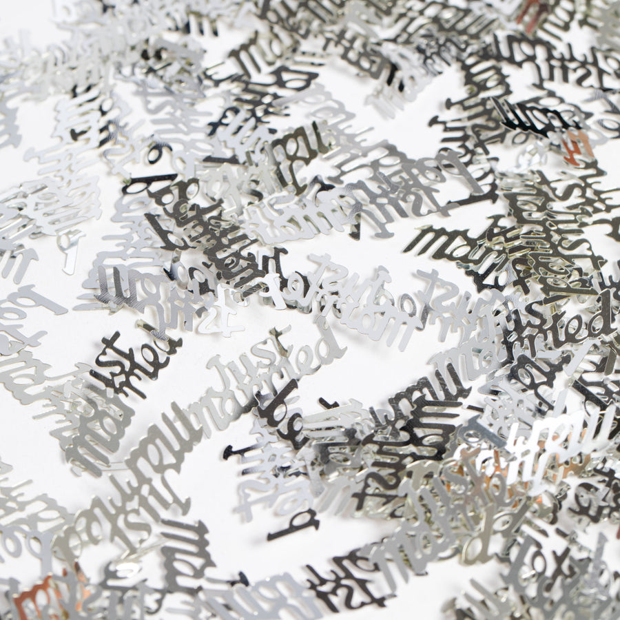 Just Married Tafelconfetti - 14 gram - zilver
