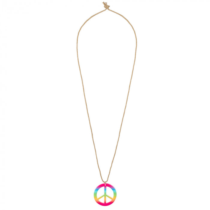 Hippie setje de luxe (hoofdband + partybril + oorbellen en ketting)