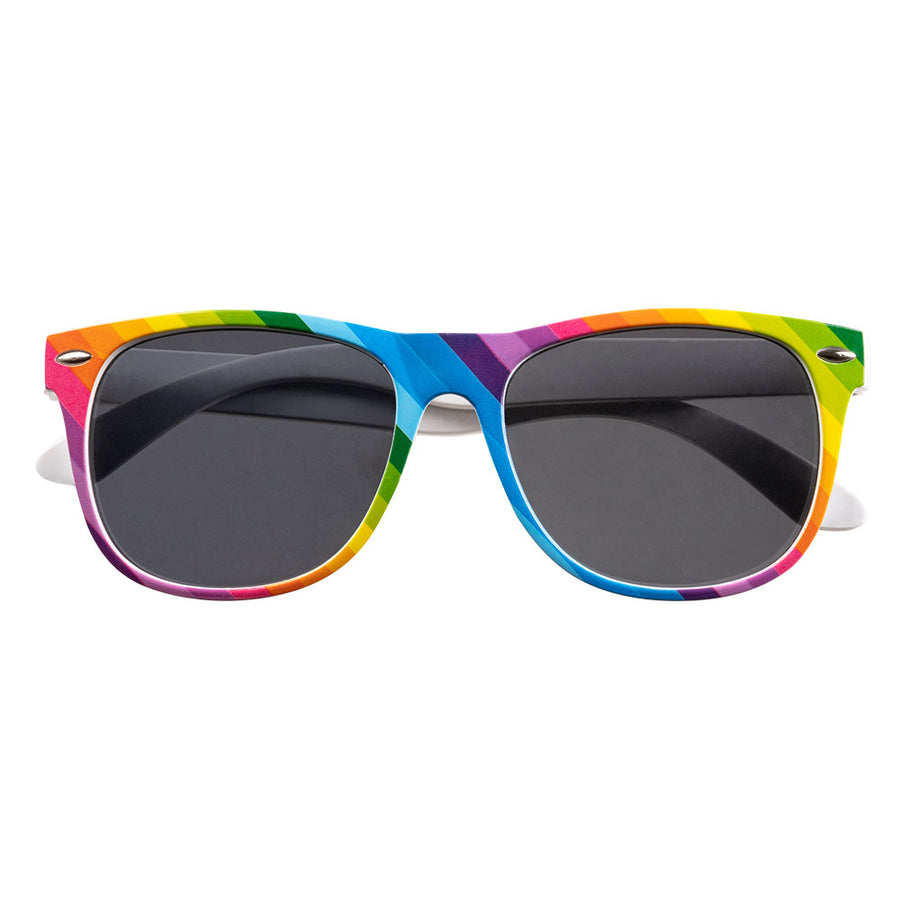 Accessoireset regenboog - partybril + vlinderstrik & bretels
