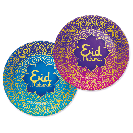 Bordjes - 8 stuks - 23 cm - Eid Mubarak