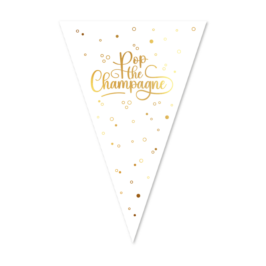 Pop the Champagne Vlaggenlijn / slinger - 10 meter vlaggetjes