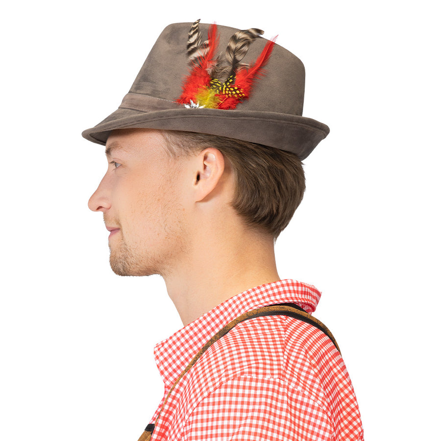 Traditionele Oktoberfest Jagdmeister Tirolerhoed Donkergrijs