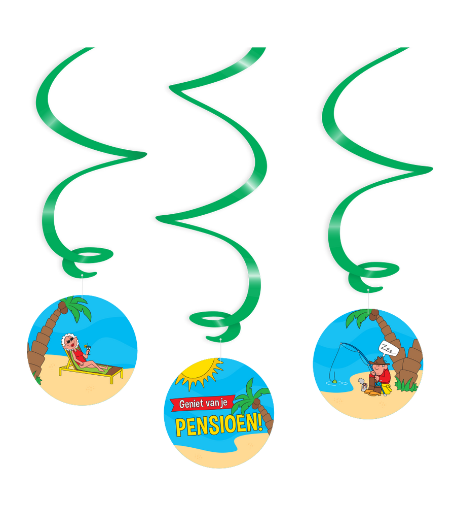 Pensioen Swirl slingers - 3 stuks - cartoon