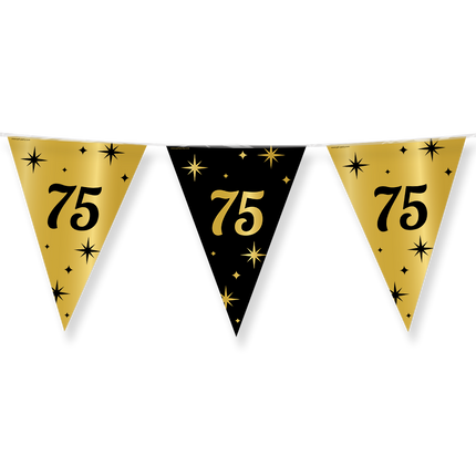 75 jaar Vlaggenlijn - 10 meter - goud en zwart - Classy