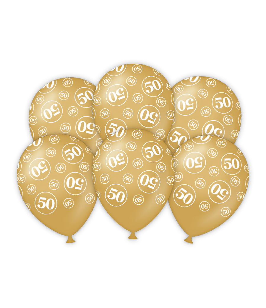 50 jaar getrouwd Ballonnen - 6 stuks - 30 cm