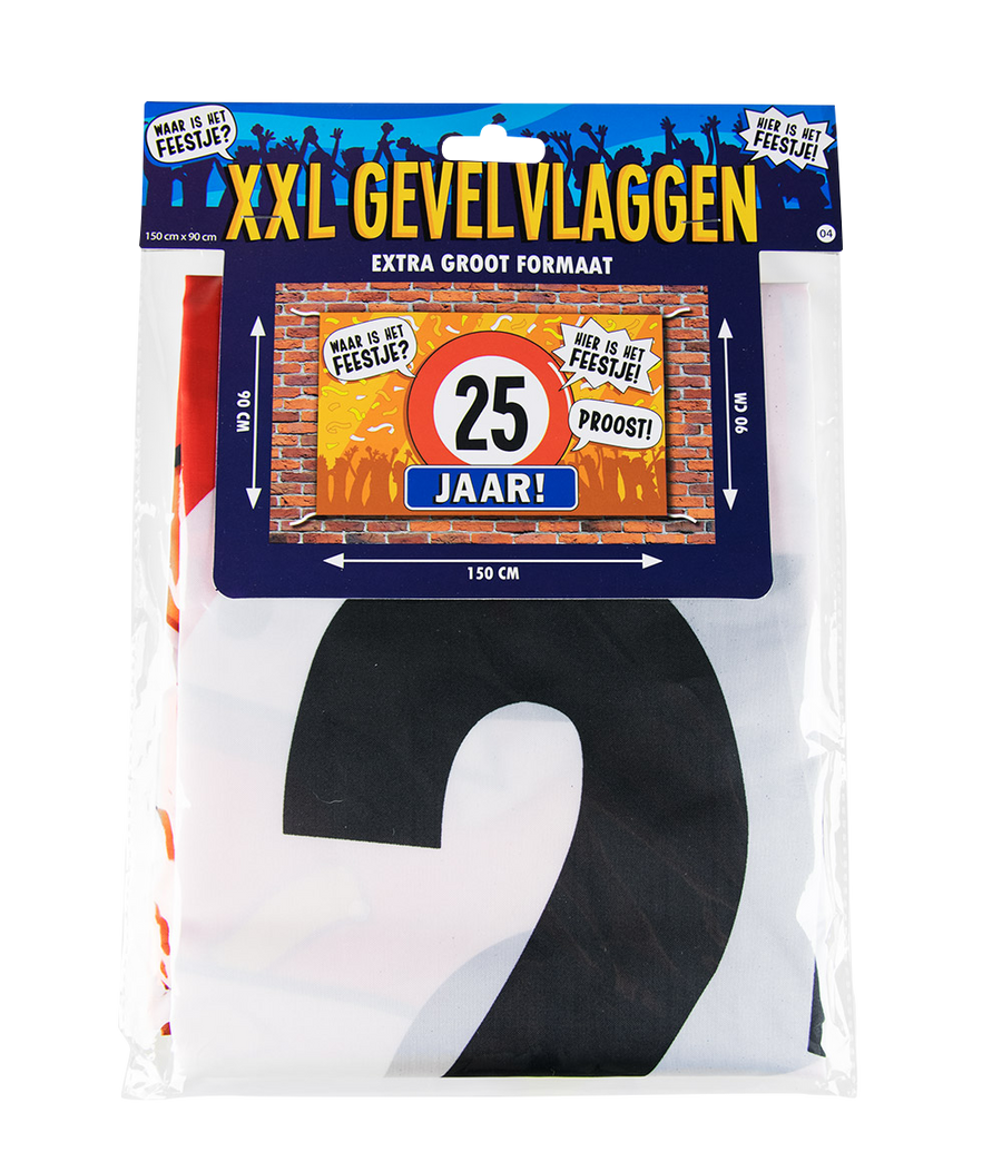 25 jaar Gevelvlag XXL - 90 x 150 cm