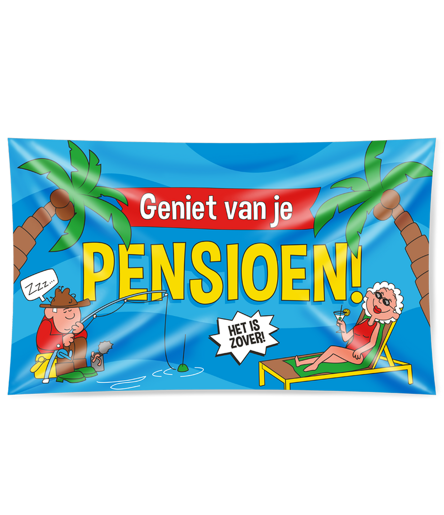 Pensioen Gevelvlag XXL - 90 x 150 cm - cartoon