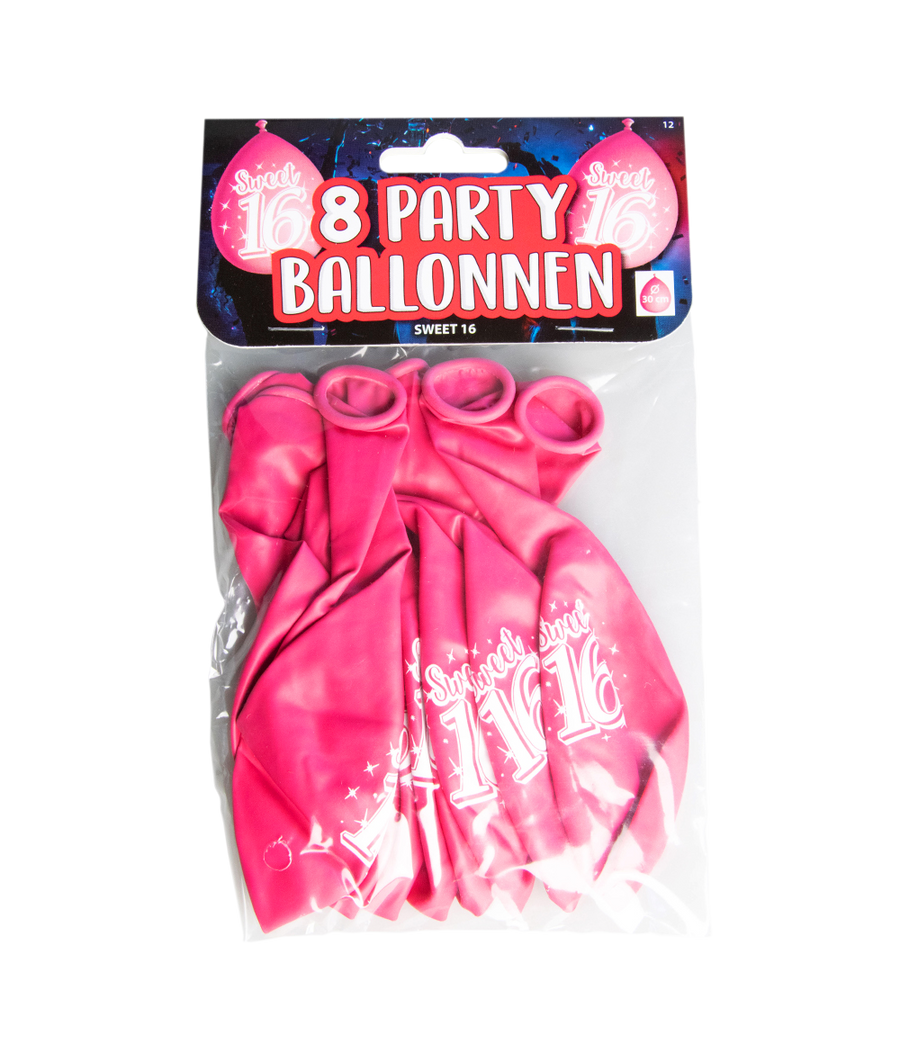Sweet 16 Ballonnen - 8 stuks - 30 cm