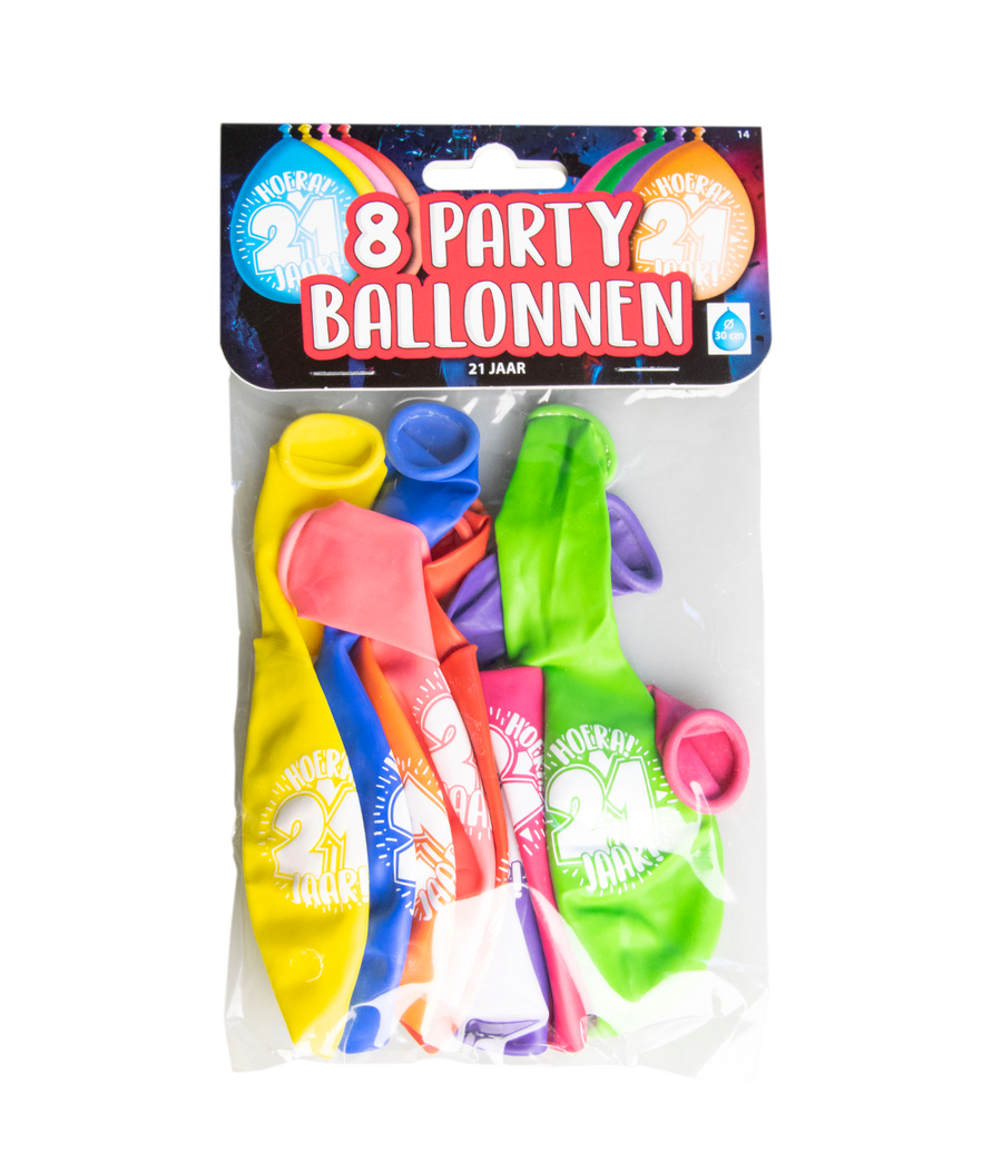 21 jaar Ballonnen - 8 stuks - 30 cm