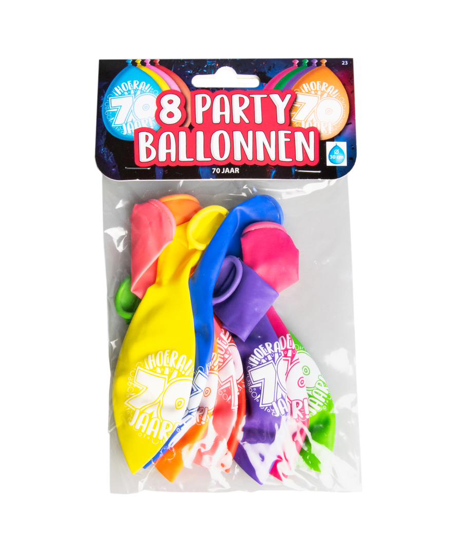 70 jaar Ballonnen - 8 stuks - 30 cm
