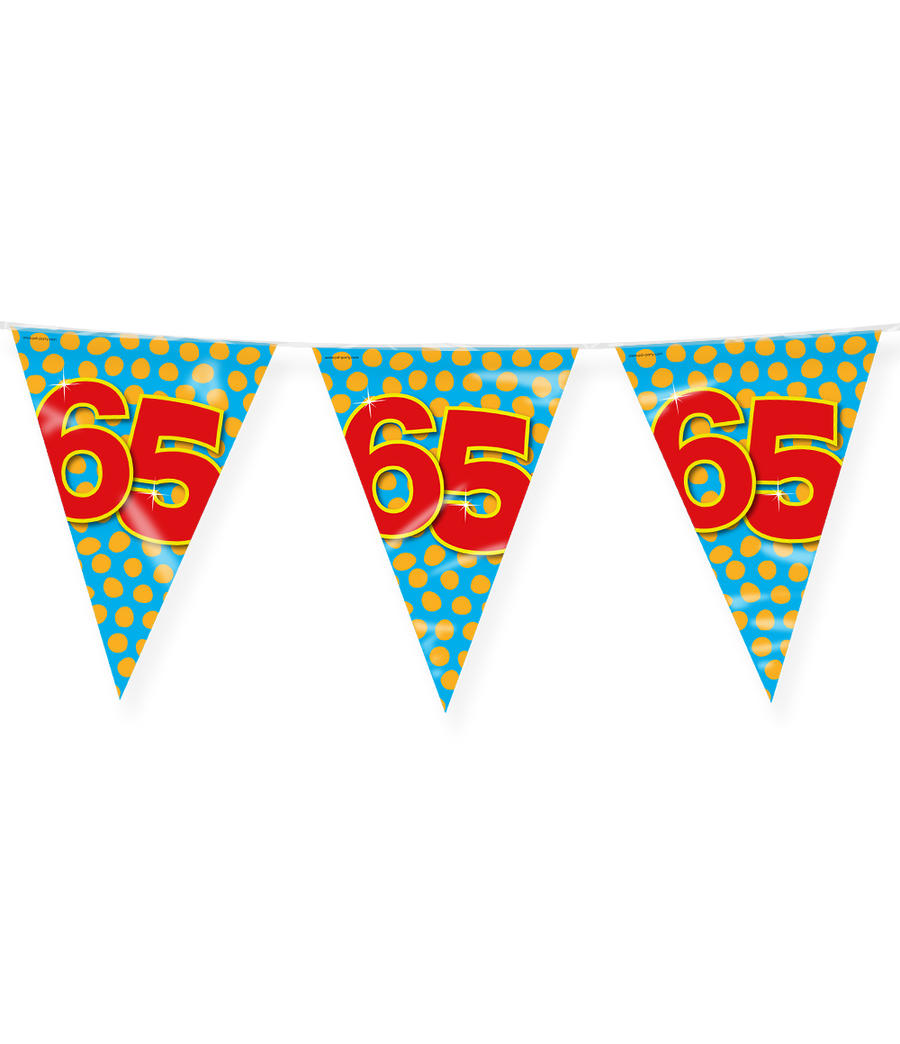 65 jaar Vlaggenlijn / slinger - 10 meter - Happy vlaggetjes