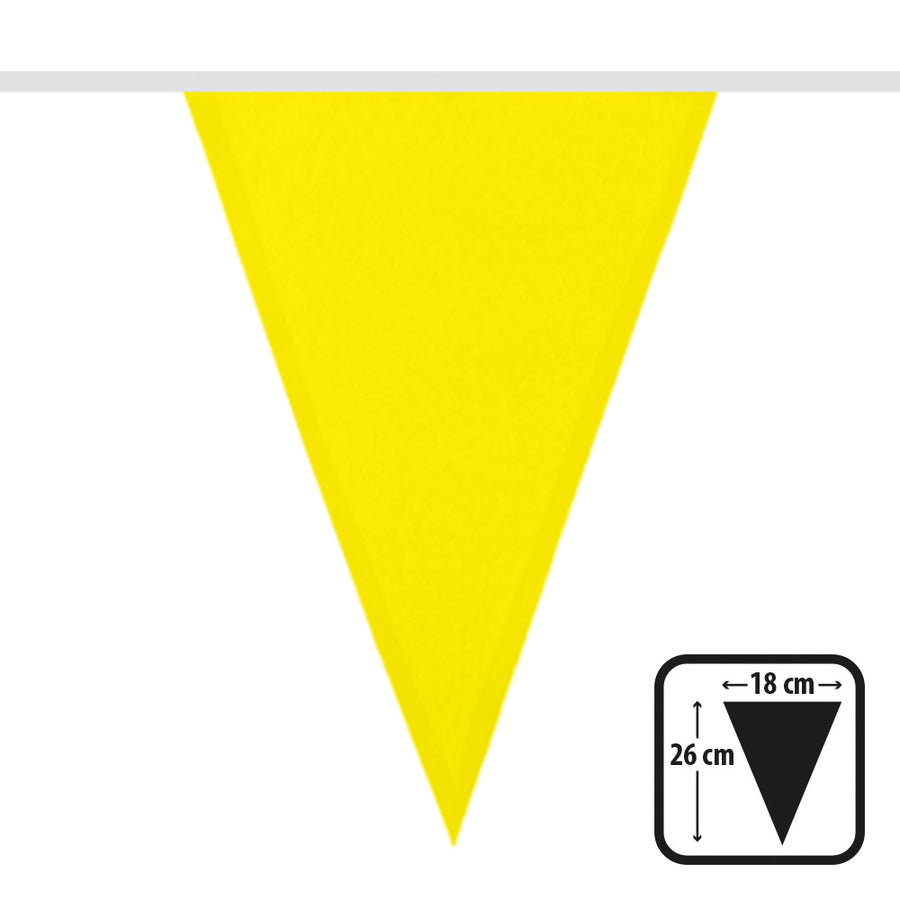 Polyester vlaggenlijn / slinger - 6 meter - geel vlaggetjes