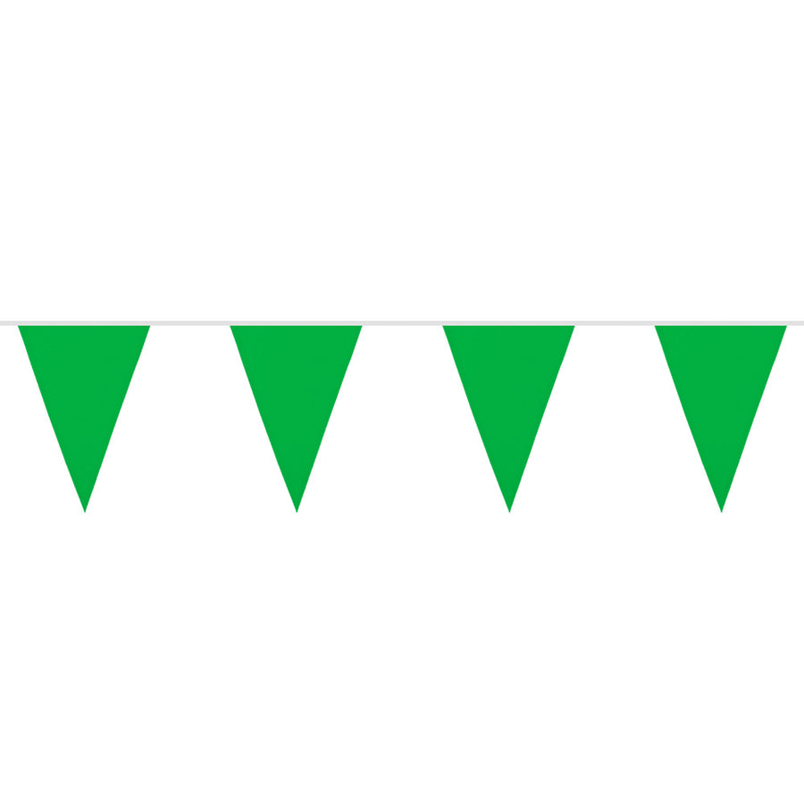 Polyester vlaggenlijn / slinger - 6 meter - groen vlaggetjes