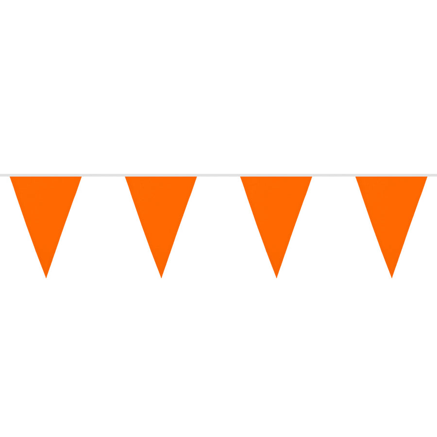 Polyester vlaggenlijn / slinger - 6 meter - oranje vlaggetjes