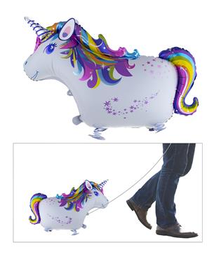Wandelende unicorn Folieballon - 87 x 62 cm