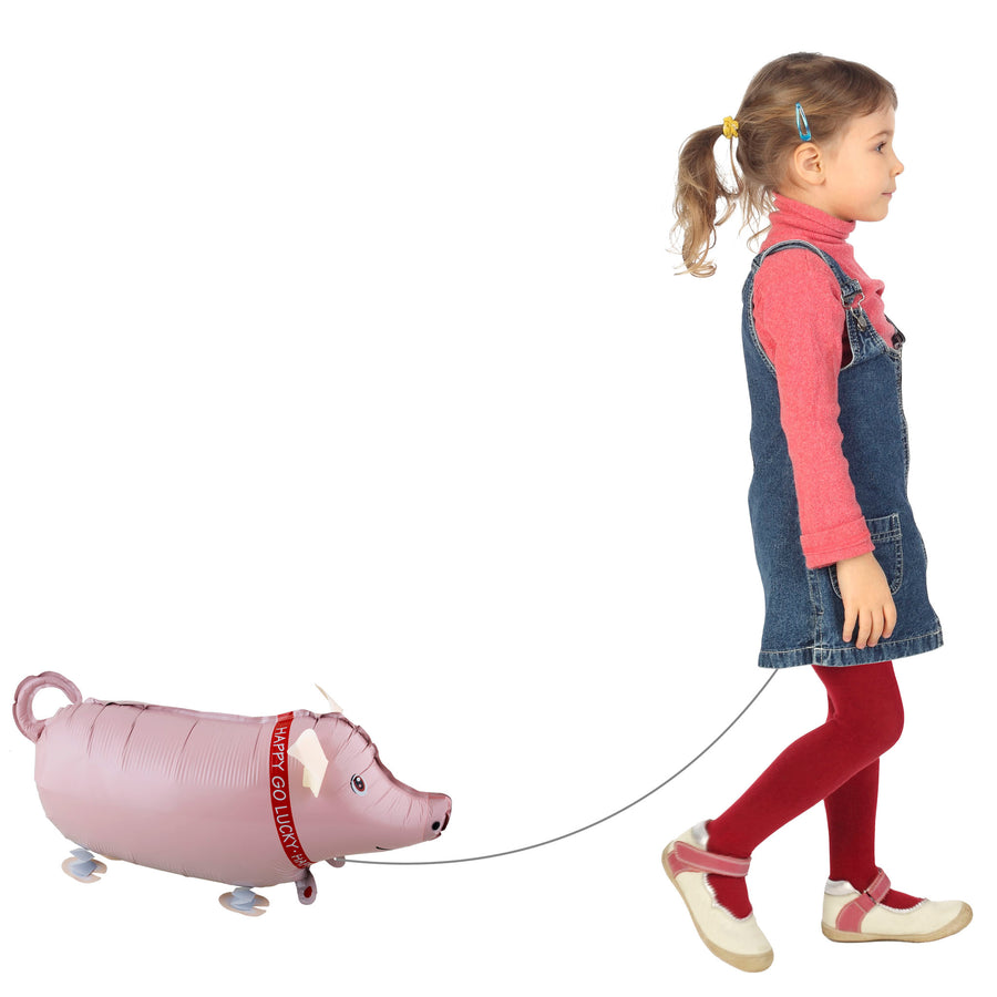 Wandelend varken Folieballon - 64 x 53 cm