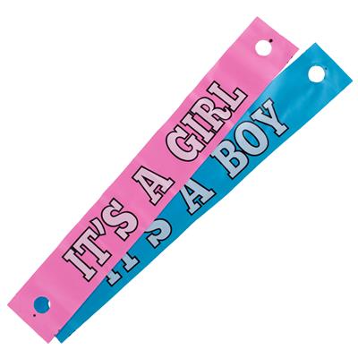 Opblaasbare ooievaar - 70 cm - 2 banners (boy & girl)