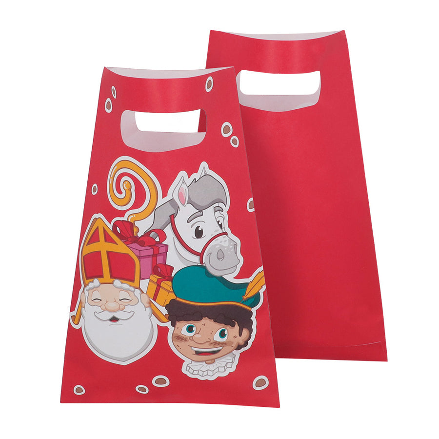 Sinterklaas Papieren uitdeelzakjes - 10 stuks - 23 x 15 cm