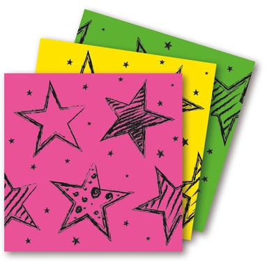 Servetten - 20 stuks - 33 x 33 cm - neon party