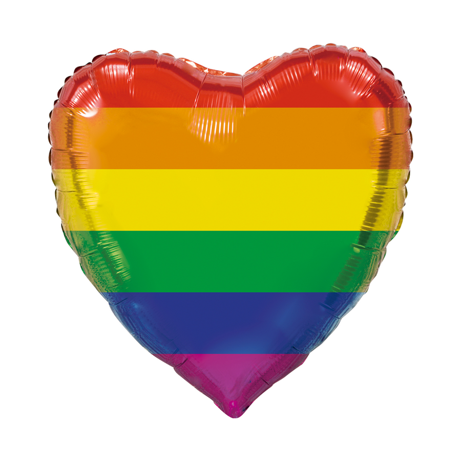 Regenboog hart Folieballon - 91 cm