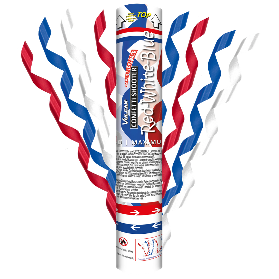 Confetti streamers ROOD WIT BLAUW - 3 stuks