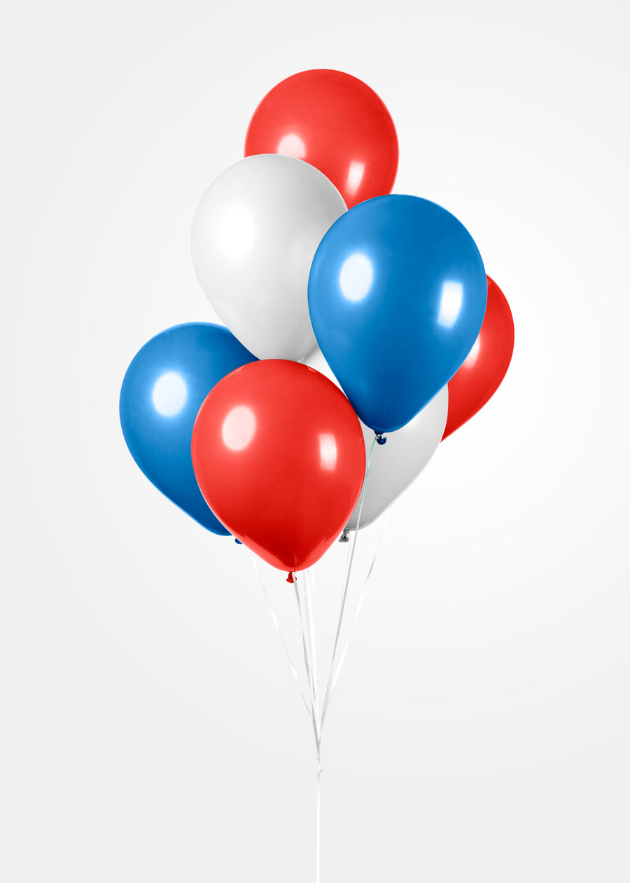 Ballonnen - 50 stuks - 30 cm - rood wit blauw
