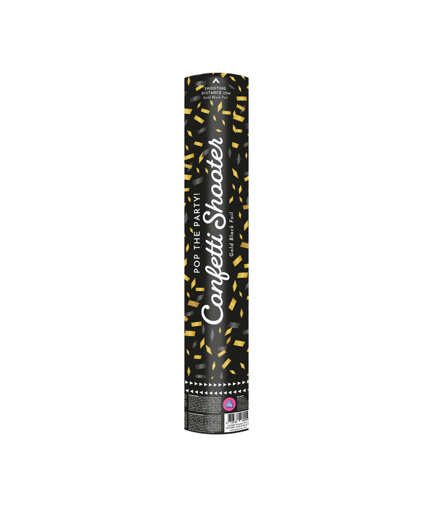 Confetti shooter - 40 cm - zwart goud