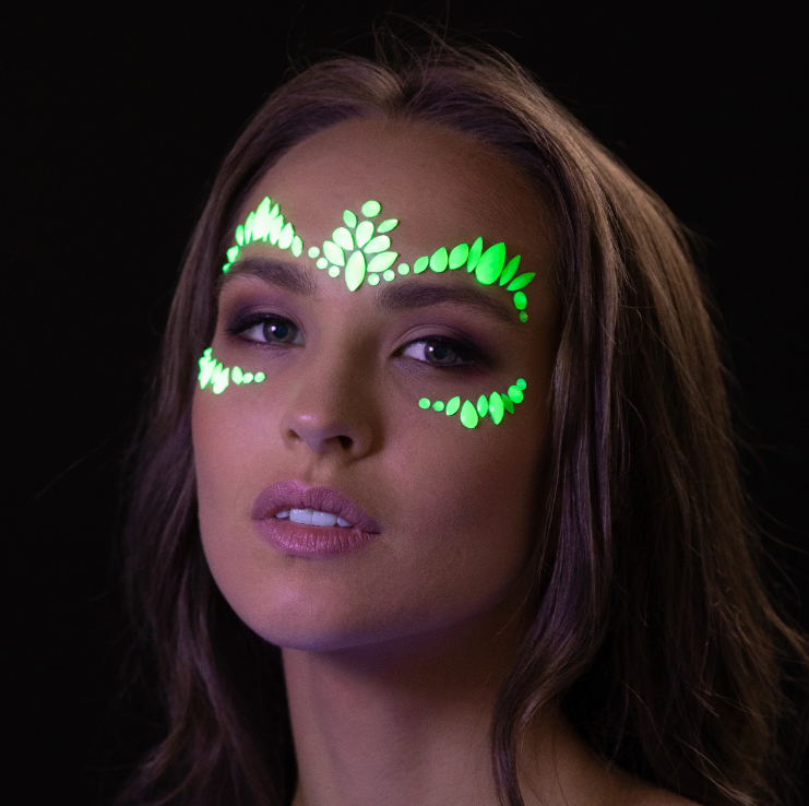Gezichtsjuwelen Intense NEON groen