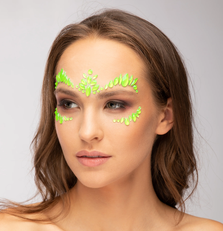 Gezichtsjuwelen Intense NEON groen