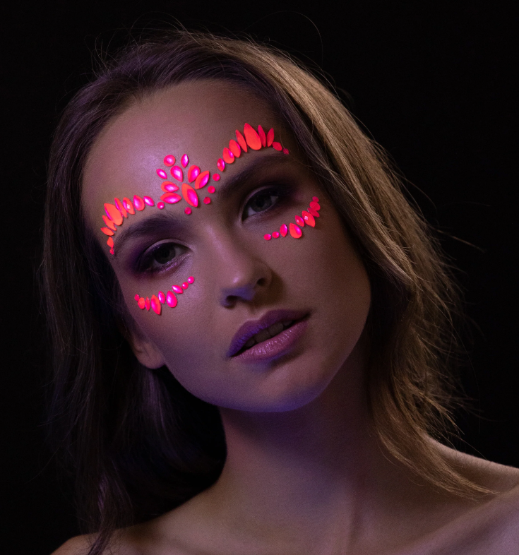 Gezichtsjuwelen Intense NEON roze