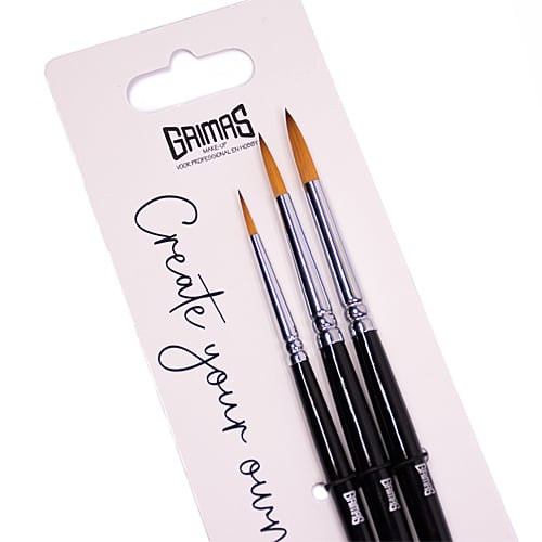 Grimas Face Paint Brush Set Round 2/4/6 - 3-delige Schminkpenselen Set