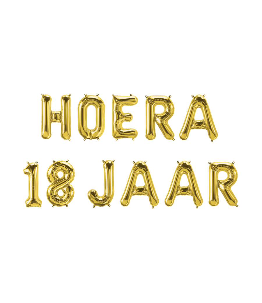 Hoera 18 jaar folieballon - 40 cm