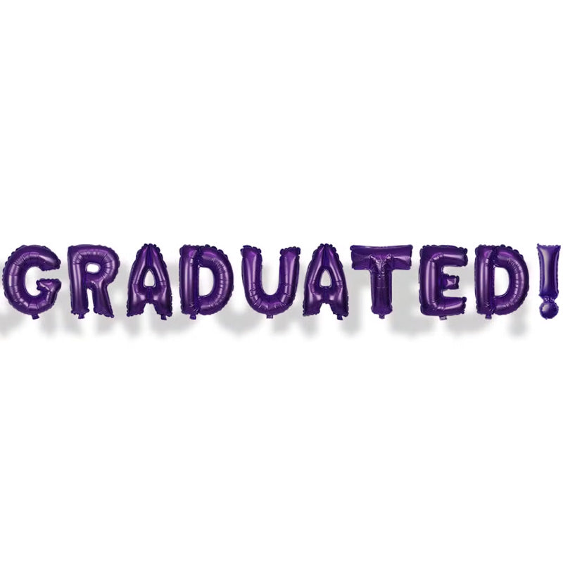 Graduated! Folieballon - paars