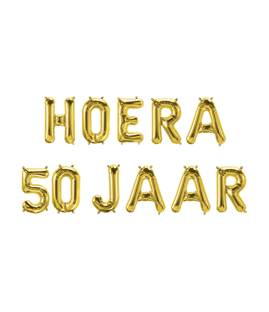Hoera 50 jaar folieballon - 40 cm