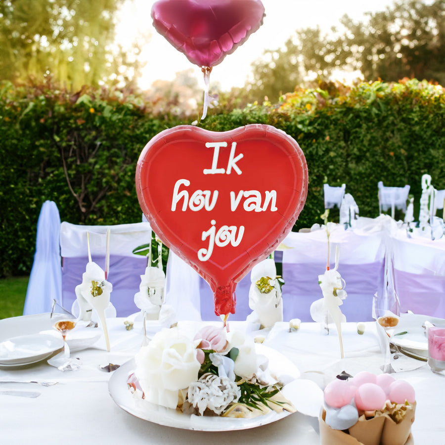 Folieballon hart "Ik hou van jou" - 45 cm