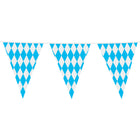 Oktoberfest vlaggetjes - 10 meter - wit/blauw geruit